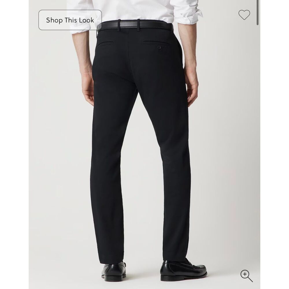 NWT J.Crew Flex Skinny Black Chinos 28x32 Preppy Classic Euro